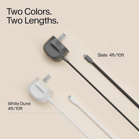 Twelve South PowerCord All-in-One 30W USB-C Fast Charger with Universal Compatibility– 4 ft Charging Cable + Wall Adapter Block for USB-C PD 3.0 for iPhone, iPad, Samsung, MacBook Air, and More, Slate in Kuwait