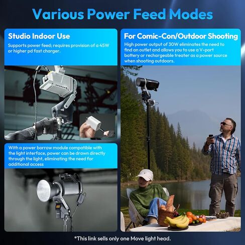 Ulanzi Falcam Move Lightgo Remote Control Lighting System ، Tilt 170 ° Roll 450 ° ، نظام MOTTION المتوافق W Bowens ، فتحات المسمار 1/4 " in Saudi Arabia