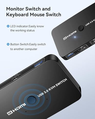 مفتاح KVM ، Ablene Aluminium KVM Switch HDMI ، مفتاح KVM لأجهزة كمبيوتر 2 تشترك in Kuwait