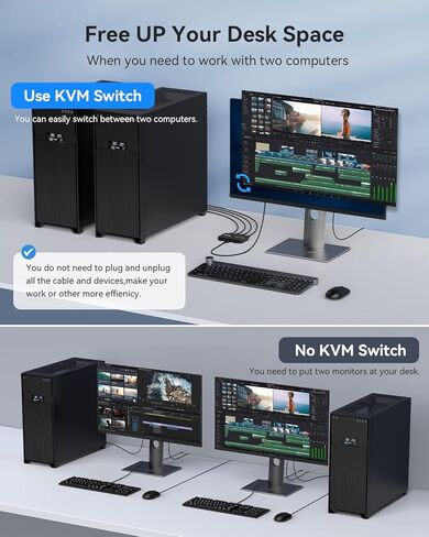 مفتاح KVM ، Ablene Aluminium KVM Switch HDMI ، مفتاح KVM لأجهزة كمبيوتر 2 تشترك in Kuwait