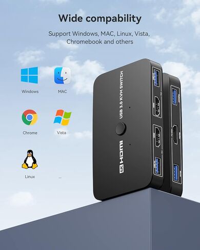 مفتاح KVM ، Ablene Aluminium KVM Switch HDMI ، مفتاح KVM لأجهزة كمبيوتر 2 تشترك in Kuwait