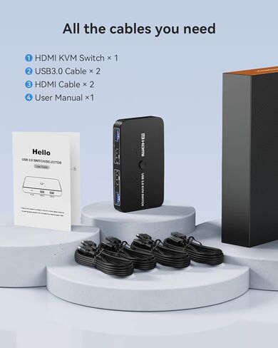 مفتاح KVM ، Ablene Aluminium KVM Switch HDMI ، مفتاح KVM لأجهزة كمبيوتر 2 تشترك in Kuwait