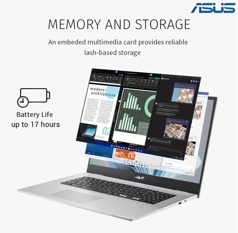 Asus -Chromebook Laptop -Google Chrome - 8core Mediatek Kompanio 520-14 Inch FHD Display - USB C - Wi -Fi 6 - عمر بطارية طويل - طالب - 2024 (ذاكرة الوصول العشوائي 4GB | 96GB تخزين) in Kuwait