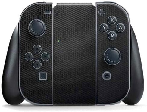 Skinit Skinit Gaming Gaming Skin متوافق مع Nintendo Switch (2017-2021) وحدة تحكم Joy-Con-تصميم ملمس سداسي أسود متخصص رسمي in Saudi Arabia