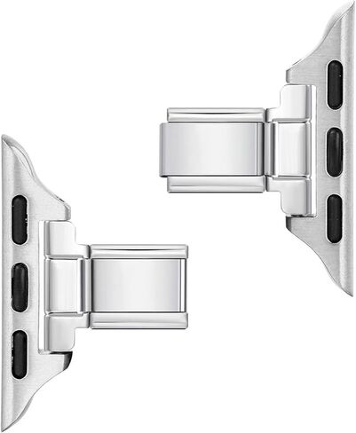 موصل الفولاذ المقاوم للصدأ للاستخدام مع Apple Watch - متوافق مع سوار السحر الإيطالي لإنشاء شريط ساعة مخصص ، يناسب 38-49 مم ، الذهب/الفضة/الأسود/الذهب الوردي in Kuwait