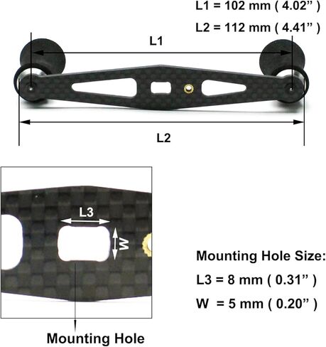 السيد Z 102mm بكرات صيد الأسماك مقبض قبضة ألياف الكربون الكربون بكرة بكرة Rocker Crank الملحق. in Kuwait