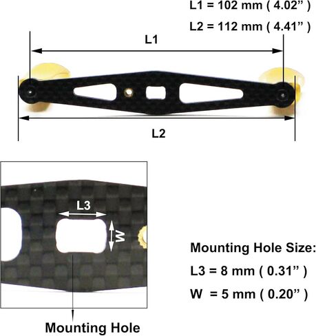 Mr. Z 102mm Power Fishing Reel Handle Grip Carbon Fiber Baitcasting Reel Rocker Crank Accessory. in Saudi Arabia