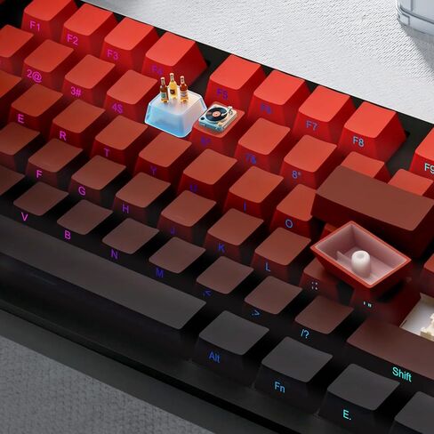 PBT Gradient Red Keycaps, Double-Shot 133-Key Set with Side-Printed Keycaps, Cherry Profile, Gradient Design for Mechanical Keyboards Equipped with Gateron MX Switches in Saudi Arabia