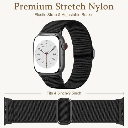 نطاقات Charlam Stready متوافقة مع Apple Watch Band 40mm 41mm 42mm 38mm 44mm 45mm 46mm 49mm نساء الرجال ، حزام مرن من نايلون أزياء ناع in Kuwait