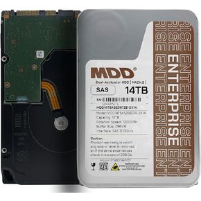 MDD (MD14TSAS25672E -2X14) 14TB 7200RPM 256MB CACHE 4KN SAS 12GB/S 3.5inch (مشغل مزدوج) محرك الأقراص الصلبة للمؤسسات - [وليس SATA HDD] (متجدد)