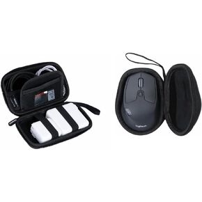 Ginsco Wireless Mouse Case + Laptop Charger Cable Case Bundle