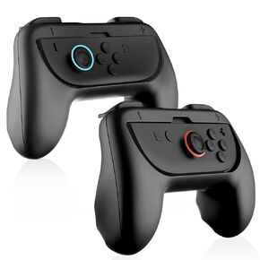 Lyvix Grip for Nintendo Switch 2/1 Joy-Con, Joycon Grips for NS2/NS/OLED, Ergonomic Accessories 2025 for Joycons Controller, Non-Slip 2-Pack (Orange & Blue)