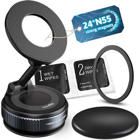 2025 Upgraded Vacuum Magnetic Car Phone Holder with 360° Rotation, 80LBS Ultra Suction Cup Phone Mount for MagSafe Cell Phone Holders, phone holder for Your Car/Gym/Mirror Mount for iPhone & Android