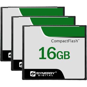 Synergy Digital 16GB Compact Flash Memory Cards, Compatible with Casio Exilim QV-8000SX Digital Camera - 50MB/s - Pack of 3
