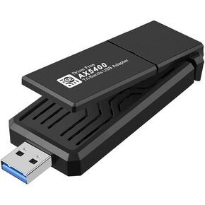 AX5400 WiFi 6E Tri-Bands USB 3.0 Driver Free Adapter 2.4G 5G 6G WiFi Receiver Dongle for Desktop Laptop Windows 10 11