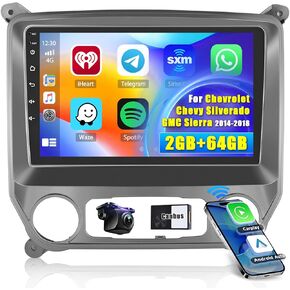 Hikity Android Car Stereo لـ Chevrolet Chevy Silverado GMC Sierra 2014-2018 Radio 2+64GB