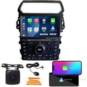 Kunfine Car CarPlay Android Auto Navigation Stereo GPS Radio Reverse Camera Display 10" IPS Touchscreen Headunit Tablet Pad Media Player for Ford Explorer 2011-2019, if Applicable Quad Core 2G+32G