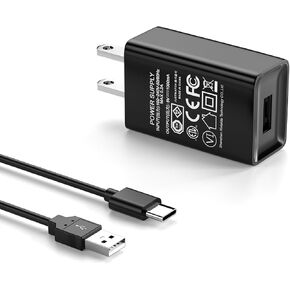 WUKUR 5V USB Charger for WOLFBOX MF100 MF50 MegFlow100 MegaFlow50 Cordless Electric Air Duster Air Duster 6000mAh Battery DC5V 5VDC 5.0V Adapter Power Supply Type-C Charging Cord