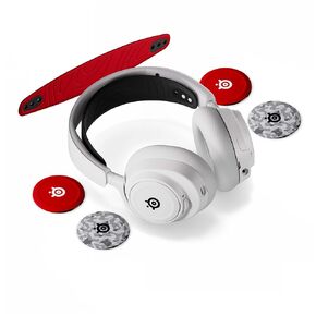 SteelSeries Arctis Nova 7P White Wireless Gaming Headset + Multi-Booster Pack Add-Ons — Mobile App Control — 38 HR Battery — Neodymium Magnetic Drivers — 2.4GHz/Bluetooth — PS5, PC, Switch, Mobile