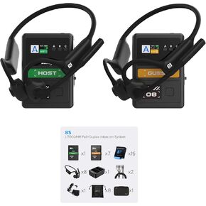 VAXIS Litecomm V1 6 Users Full-Duplex Wireless Headset Intercom System with NFC Pairing and 350m/1148ft Range for Team Communication, Movie Shoot Live Show Real-time Monitoring (1.9GHz)