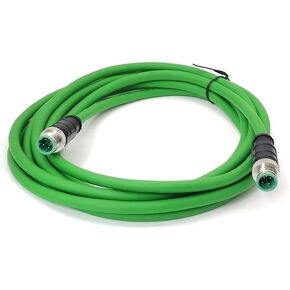 M12 4 PIN D رمز ذكر إلى ذكر Ethernet Cable Cable Communication Communication Industrial Connection Line for Encoder Industrial Automation PLC Network CAT5E SHIELD HISTROPRAIN