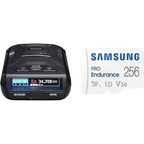 Uniden R3 Extreme Long Range Laser/Radar Detector, Record Shattering Performance & Samsung PRO Endurance 256GB MicroSDXC Memory Card with Adapter for Dash Cam, Body Cam