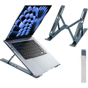 Laptop Stand for Desk,Ergonomic,Portable, Adjustable, Ultra-Thin,Ventilated Cooling Notebook, Computer Stand for 10-16 inch, ABS+Silicone,for 10-16 inch MacBook (Grey)