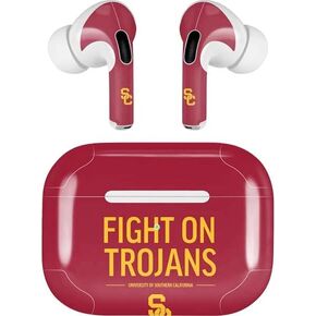 Skinit Decal Audio Skin Compatible with Apple AirPods Pro (2rd Gen, 2022) - Officially Licensed Fight On Trojans Red Design