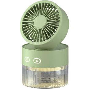 AJMIPO Wireless Humidifying Spray Fan USB Charging Desktop Folding Mini Fan Gift (Yellow,A)