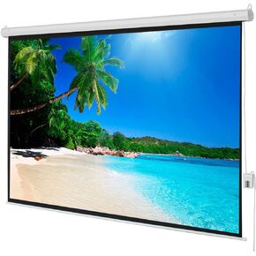 100-Inch Motorized Projector Screen with Remote Control - Dual Wall and Ceiling Projector Screen with 160 Degrees Viewing Angle - 80"x60" Viewing Area with 4:3 Aspect Ratio Matte White
