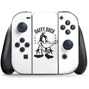 Skinit Decal Gaming Skin Compatible with Nintendo Switch (2017-2021) Joy-Con Controller - Officially Licensed Looney Tunes Retro Daffy Duck Design