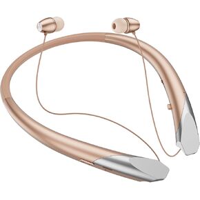 Neckband Bluetooth Headphones with Wireless Retractable Earbuds, Built-in Mic & Vibration Alerts - IPX5 Sweatproof Earphones, Noise Cancelling Headset for Sports, Running, Driving (Black) in Kuwait