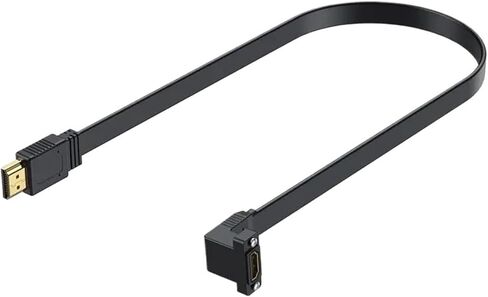 Flat HDMI Compatible Version 2.0 Male Female Extension Cable with Fixed Screw ho/*le Chassis Panel Cable Support 4K 60Hz(Straight) in Saudi Arabia