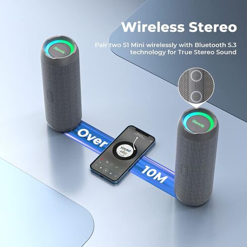 Rienok 2 Pack Portable Bluetooth Speaker 30W الاقتران المزدوج الاستريو اللاسلكي الحقيقي HD الصوت IPX7 مقاوم للماء في الهواء الطلق دش لاسلكي مكبر صوت Bluetooth in Saudi Arabia