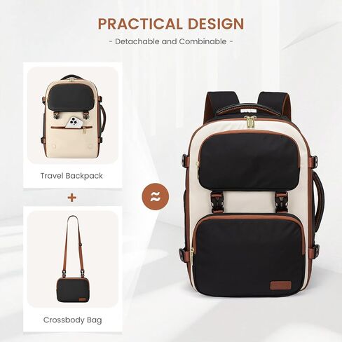 LOVEVOOK Travel Backpack for Women Men, TSA Carry on Backpack Flight Approved 40L Fits 17 Inch Laptop, Waterproof Personal Item Travel Bag Business Weekender Daypack with Detachable Crossbody Bag in Saudi Arabia