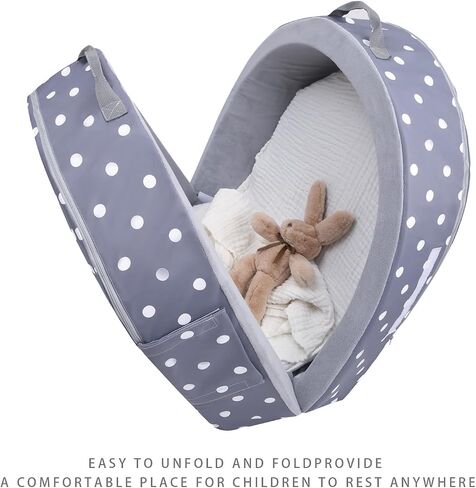 Mooedcoe Foldable Toddler Floor Bed with Sides, Portable Toddler Bumper Bed for Travel Kid Foam Sleeping Cot in Saudi Arabia