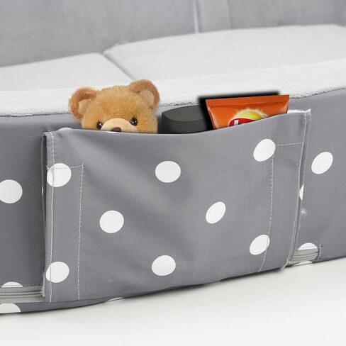 Mooedcoe Foldable Toddler Floor Bed with Sides, Portable Toddler Bumper Bed for Travel Kid Foam Sleeping Cot in Saudi Arabia