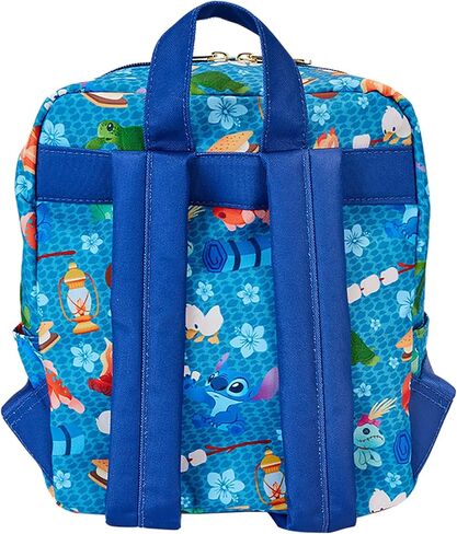 Loungefly Disney Stitch Camping Cuties All-Over Print Nylon Square Mini Backpack, Small in Saudi Arabia