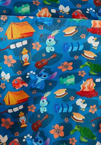 Loungefly Disney Stitch Camping Cuties All-Over Print Nylon Square Mini Backpack, Small in Saudi Arabia