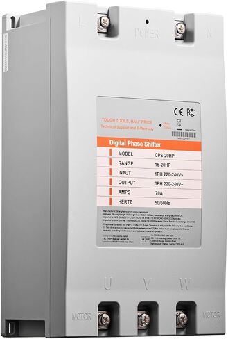 Happybuy 3 Phase Converter - 20HP 70A 220V Single Phase to 3 Phase Converter, 220V-240V Input/Output, Digital Phase Shifter for Residential & Light Commercial Use (Single Converter for One Motor) in Saudi Arabia
