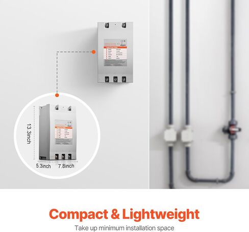 Happybuy 3 Phase Converter - 20HP 70A 220V Single Phase to 3 Phase Converter, 220V-240V Input/Output, Digital Phase Shifter for Residential & Light Commercial Use (Single Converter for One Motor) in Saudi Arabia