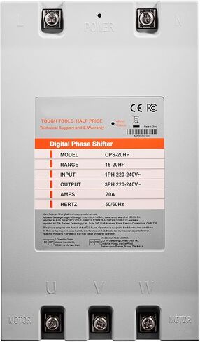 Happybuy 3 Phase Converter - 20HP 70A 220V Single Phase to 3 Phase Converter, 220V-240V Input/Output, Digital Phase Shifter for Residential & Light Commercial Use (Single Converter for One Motor) in Saudi Arabia