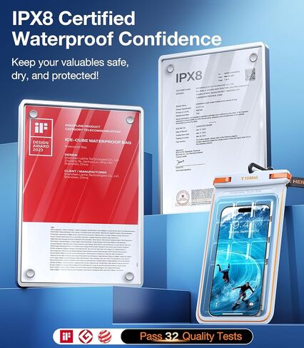 حقيبة هاتف TORRAS IPX8 مقاومة للماء عائمة، شاشة تحت الماء قابلة للمس، حافظة هاتف مقاومة للماء مع حبل لهاتف iPhone 15 Pro Max 14 13 12 Galaxy S24 Ultra S23 S22، حقيبة جافة للهاتف الخلوي 7.0، أسود in Kuwait