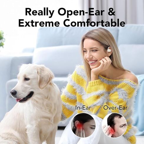 Open Ear Bluetooth 5.3 Earbuds,Wireless Headphones Sport Over Earphones Built-in 4 Mic with Ear Hooks 75H Playtime,Bluetooth Ear Buds with LED Digital Display,IPX5 Waterproof for Running Fitness/Black in Saudi Arabia