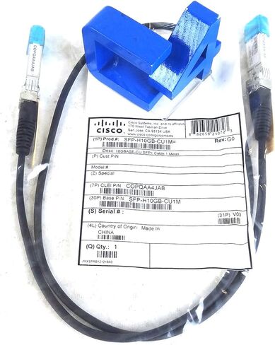 Cisco 10gbase -Cu Cable - 3.28 ft - 1 pack - 1 x SFP+ - 1 x SFP+ - SFP -H10GB -CU1M = in Saudi Arabia
