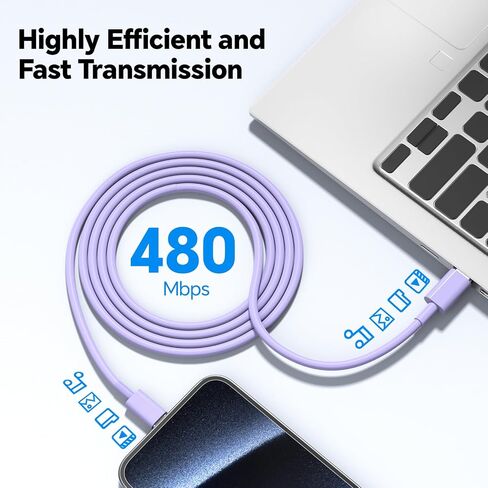 هاتف Chager سريع الشحن ، 60 واط 10FT USB C -Corger و Type C Coll Charger Charger ، متوافق مع I Phone 16/16 Plus/16 Pro/16 Pro Max/15/15 Pro/15 Pro Max/15 Plus - Pink and Yellow in Kuwait