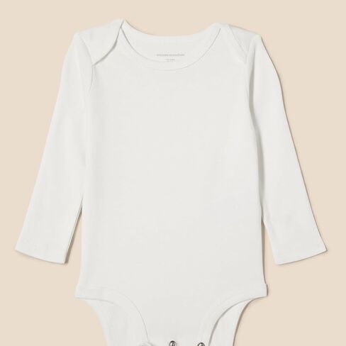Amazon Essentials Unisex Babies' Long-Sleeve Bodysuits, Pack of 6, White/Grey Heather, 0-3 Months in Saudi Arabia