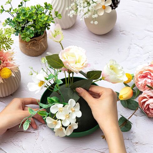 Frienda 8 Pcs Floral Dry Foam Half Ball with Bowl Floral Foam Blocks Floral Foam Rounds in Bowls Flower Craft Foam Balls for Artificial Flower Arrangement Birthday Wedding Party, 5.51 x 2.76 Inch in Saudi Arabia