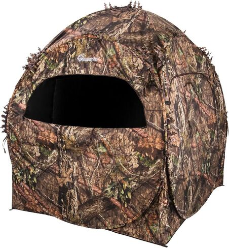 Ameristep Doghouse Lightweight Durable Hunting Spring Steel Ground Blind with 8 Windows & Backpack Carrying Case - 2 Hunters Concealment - Easy Setup & Takedown - Canada Compliant in Saudi Arabia