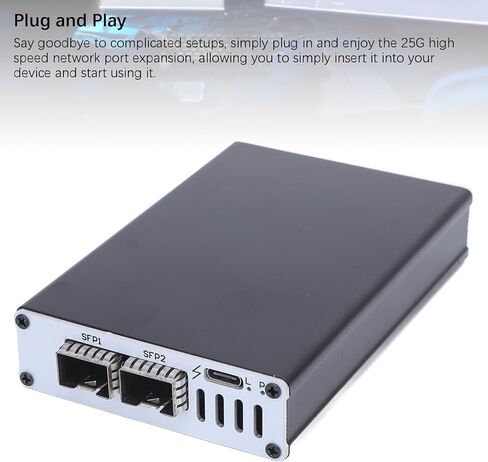 Zunate for Thunderbolt 3 25G Ethernet Adapter, for Thunderbolt 3 to RJ45 Network Adapter, for High Speed Network Connections, Compatible with Thunderbolt 3 4 5 USB4 (Dual Port) in Kuwait